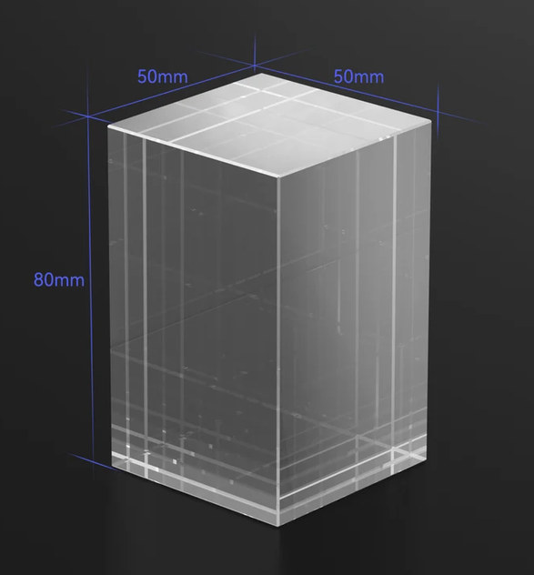 Dimensioni cristallo 80x50x50
