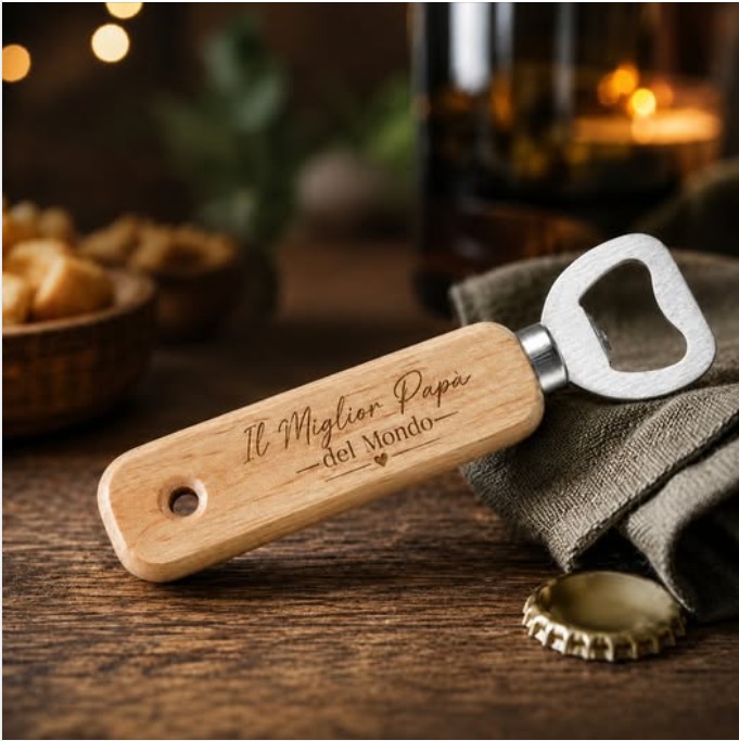 Apribottiglie in legno personalizzato